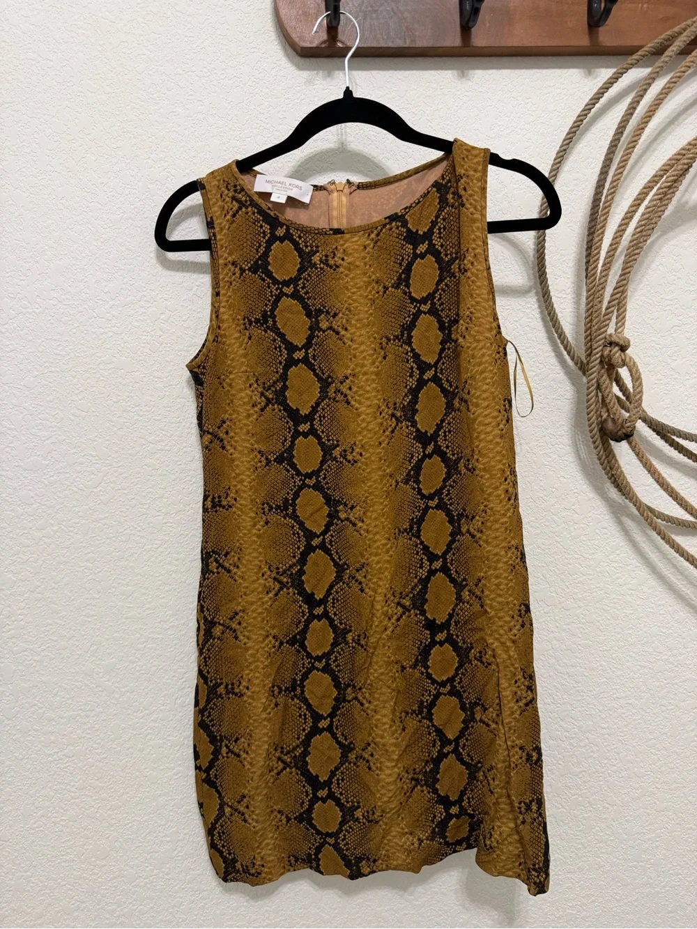 Michael Kors Collection Italian Silk Python Snakeskin Shift Dress | Size 4
